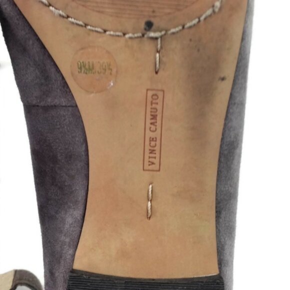 Vince Camuto Bevian Grey Suede Point Toe Ankle Lace Flats Womens Size 9.5M - Picture 8 of 10